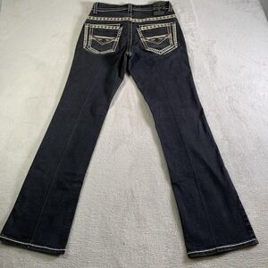 Lamasini Jeans Mens 30x32 Black Gray Dark Wash Regular Fit Bootcut Western Denim